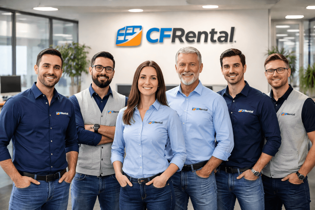 Equipo directivo y profesional de CF Rental en oficinas corporativas